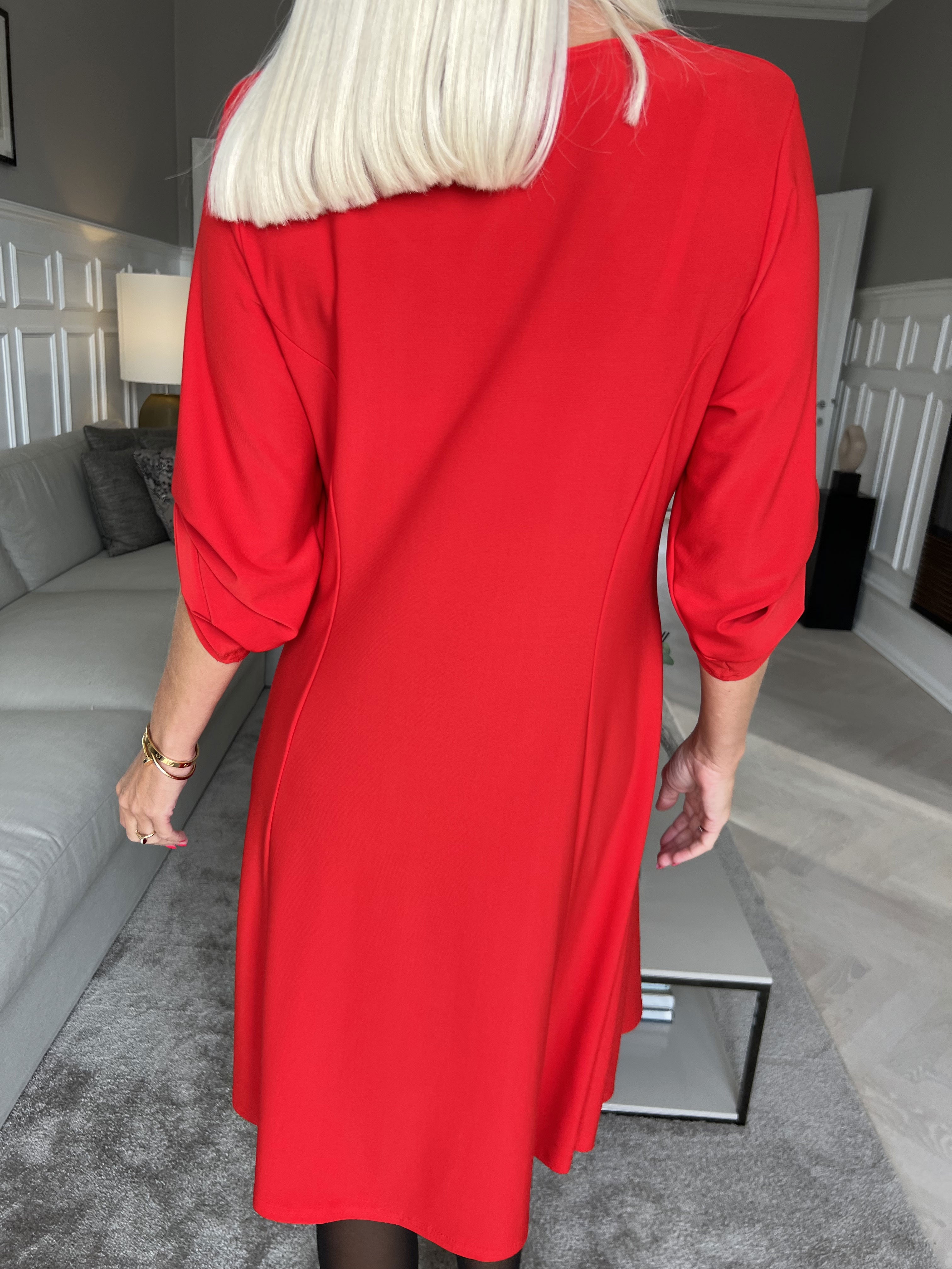 Maj Plain L/S - Elastisk ensfarvet kjole